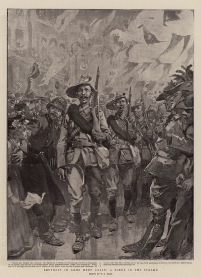 Brothers in Arms Meet again, A Scene in the Strand by William T. Maud